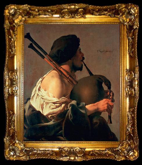 framed  unknow artist The Bagpiper, ta009-2
